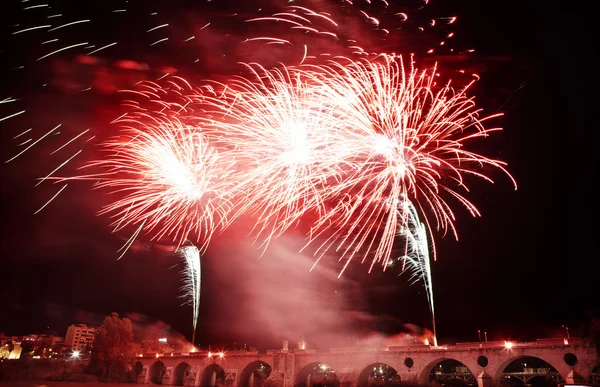 Fogos de artifício de puente de palmas — Fotografia de Stock