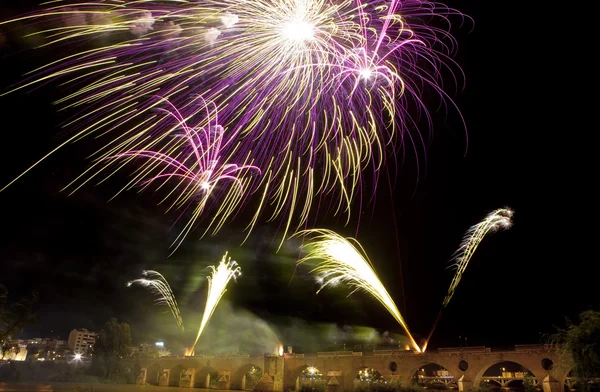 Puente de Palmas fireworks — Stock Fotó