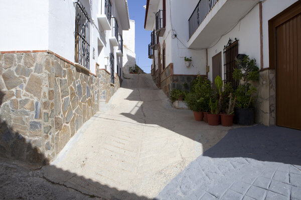 Guaro streets details, a typical mountain town of Sierra de Nieves, Malaga, Spain