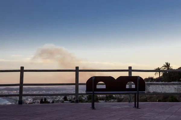 Costa del Sol bench at dusk — Stock Photo, Image