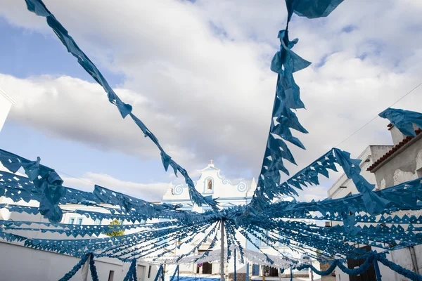 Blå kyrkan kvadrerar, Campo Maior Festival, Portugal — Stockfoto