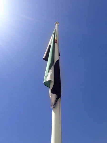 Extremadura Region flag on flagpole — Stock Photo, Image