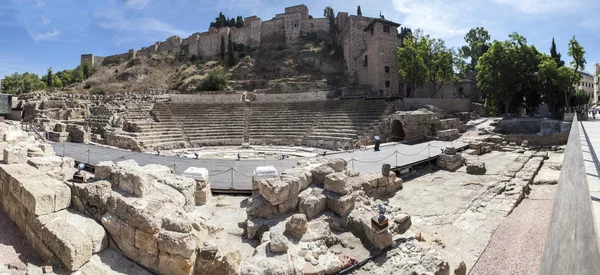 マラガ、スペインの古代ローマ円形闘技場遺跡 — ストック写真