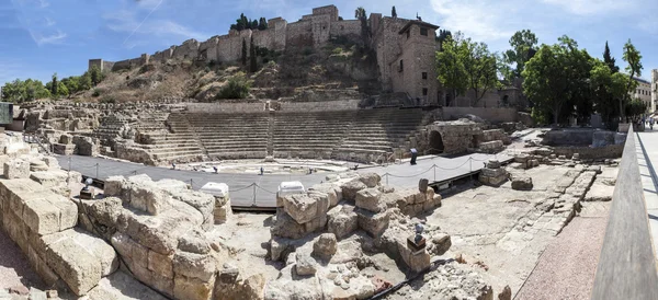 Ruínas do antigo anfiteatro romano em Málaga, Espanha — Fotografia de Stock