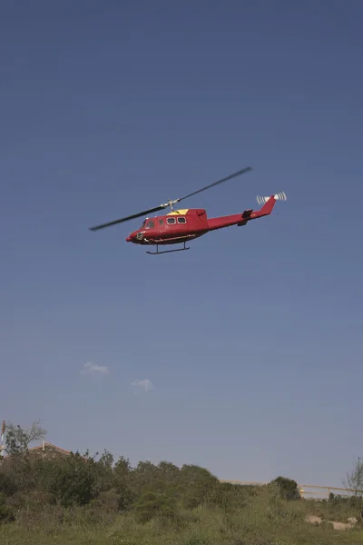 Fire brigade helicopter taking off