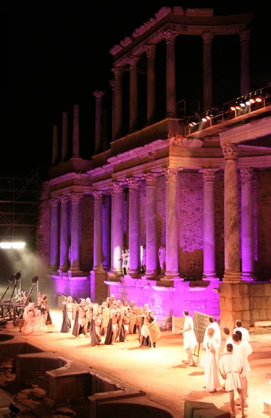 Desempenho do Festival de teatro romano de Mérida — Fotografia de Stock