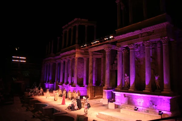 Merida római színház fesztiválon teljesítmény — Stock Fotó