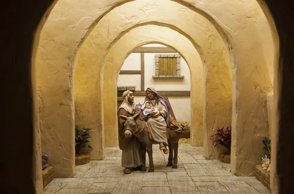 Betlehem avgång. Julen julkrubba — Stockfoto