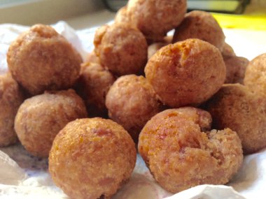 Fried large homemade meatballs
