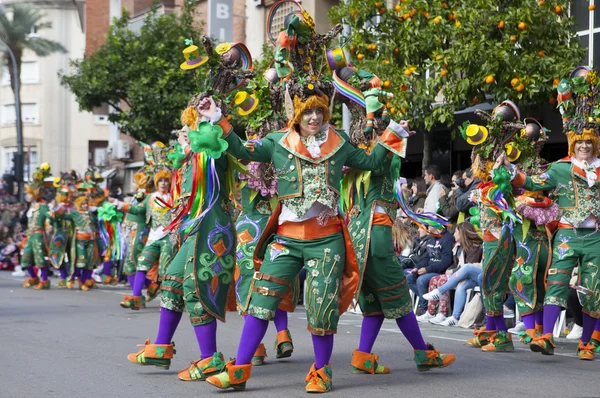 Carnevale di Badajoz 2016. Sfilata di troupe — Foto Stock