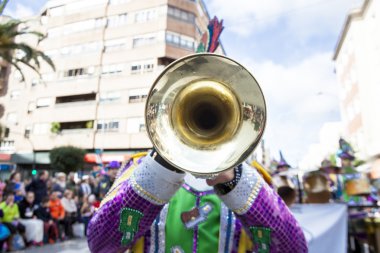 Trompet müzisyen Badajoz karnaval, İspanya
