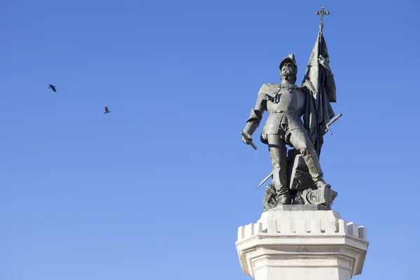 Statue von Hernan Cortes, Medellin, Spanien — Stockfoto