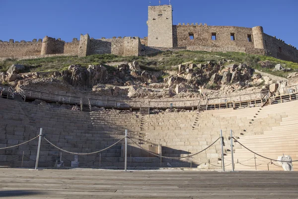 Roman theatre and Medellin castle, Spain — Stock Photo, Image