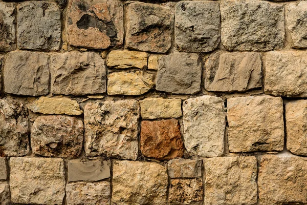 Una Pared Construida Siglo Pasado Partir Piedra Natural Sin Tratar — Foto de Stock