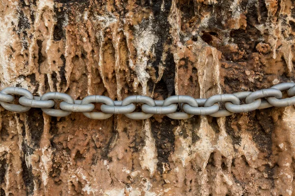 Hierro Grande Cadena Cubre Piedra Texturizada — Foto de Stock