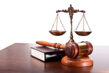 Scales of justice in the courtroom clipart