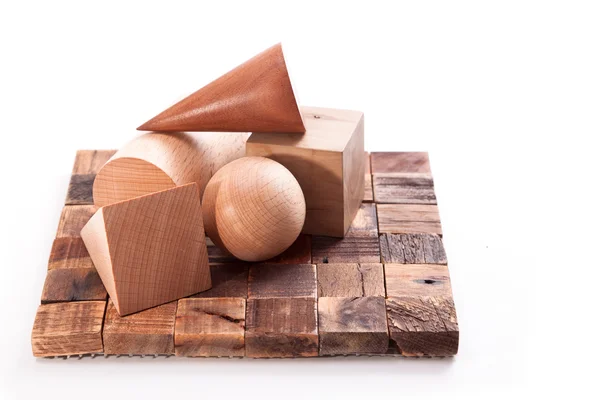 Geometric figures of wood — Stock Photo, Image