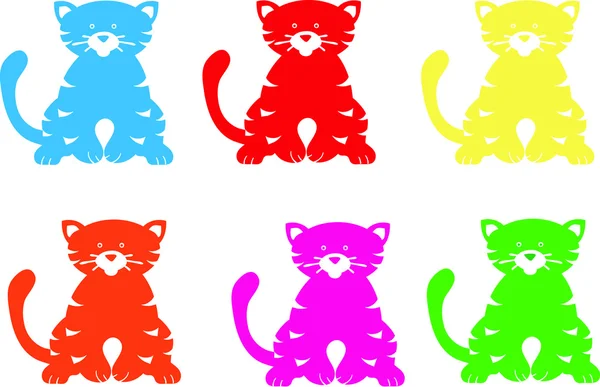 Gatti, Gatti sei colori, tema bambini . — Foto Stock