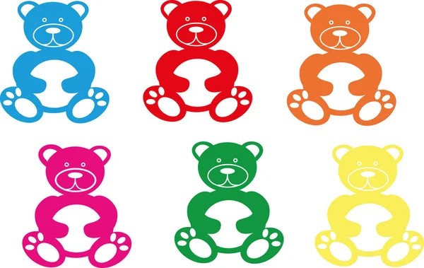 Bears, Bears six colors, children theme. — Stock Photo, Image