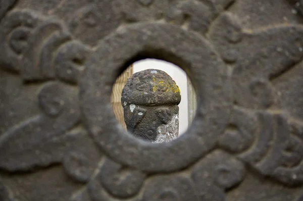 Museo Dolores Olmedo aztec rzeźby widok instalacji przez — Zdjęcie stockowe