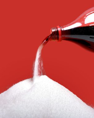 kola ferahlatıcı içecek şişe boyun saf beyaz şeker dönüşüyor olarak sıvı dökme