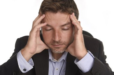 çekici işadamı iş stresi ve baş ağrısı holdin acı