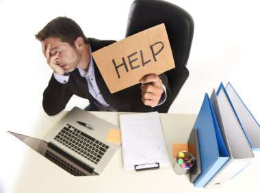 young desperate businessman suffering stress working at office c