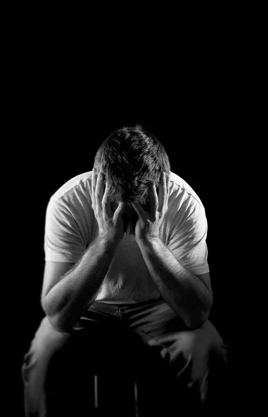 Desperate man suffering emotional pain, grief and deep depression — Stock Photo, Image