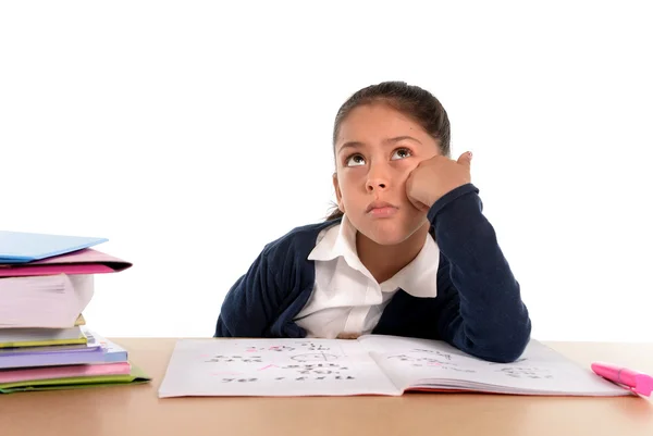 Kid verveeld onder stress met een expressie moe gezicht — Stockfoto