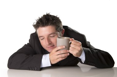 uykulu bağımlısı işadamı take away kahve kafein bağımlılığı holding