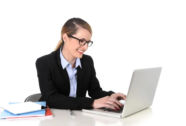 Young attractive businesswoman working happy smiling in success at work concept Stock Image