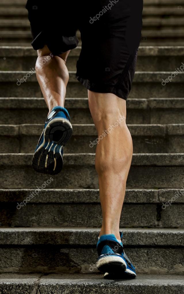 Athletic Sport Runner Man Running In Urban Training Stock Photo