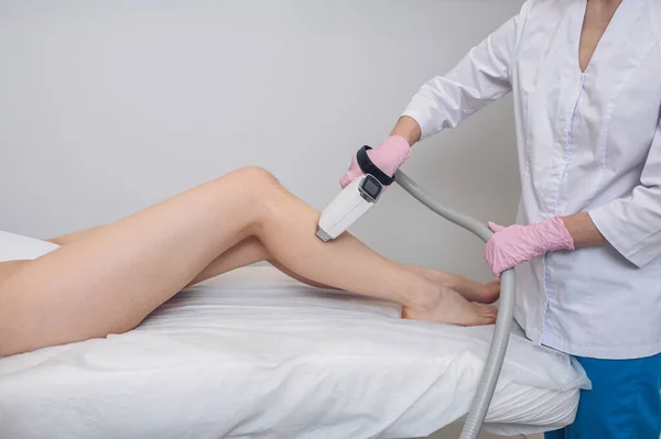 Laser Epilation Cosmetology Beauty Salon Hair Removal Procedure Laser Epilation — Stock Photo, Image