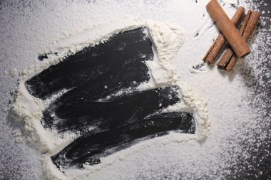 arkaplan un tarçın çubuklu siyah arkaplan mızraklar boşluk kopyala.