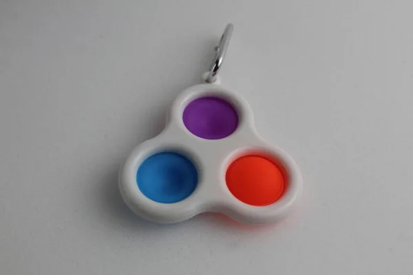 Multicolore Sress Jouet Spinner Sur Fond Blanc Avec Place Pour — Photo