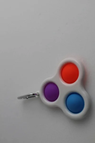 Multicolore Sress Jouet Spinner Sur Fond Blanc Avec Place Pour — Photo