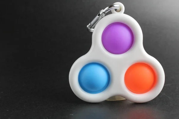 Colorful Antistress Sensory Toy Fidget Push Pop Simle Dimle Black — Fotografia de Stock