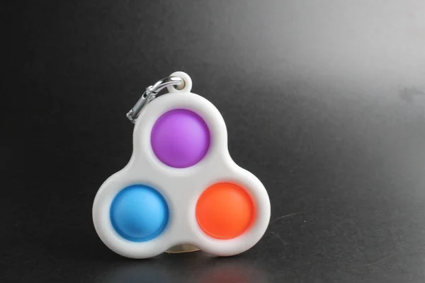 Colorful Antistress Sensory Toy Fidget Push Pop Simle Dimle Black Foto Stock Royalty Free