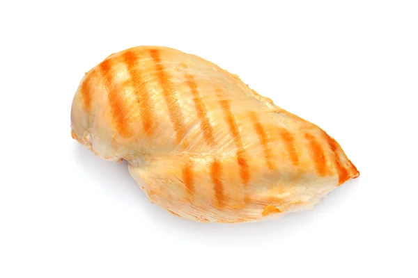 Peito de frango grelhado isolado no fundo branco — Fotografia de Stock