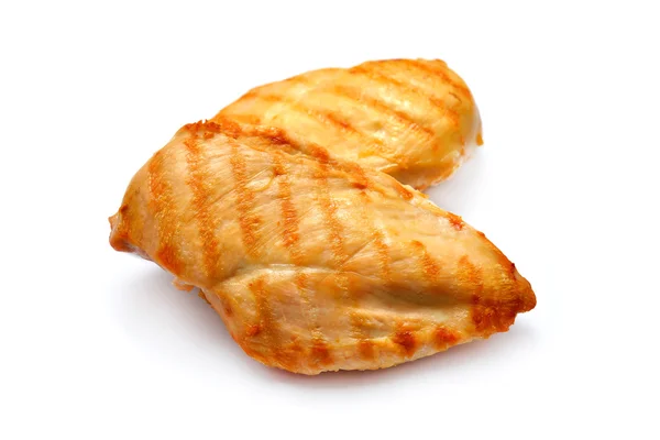 Grillowane piersi z kurczaka na białym tle — Zdjęcie stockowe