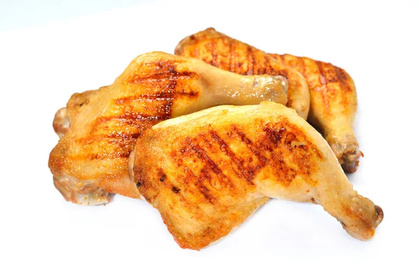 Grilled chicken thighs isolated on white background — Stock Photo, Image