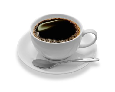 kahve, beyaz izole Üstten Görünüm