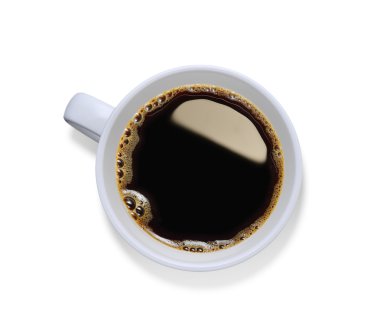 kahve, beyaz izole Üstten Görünüm