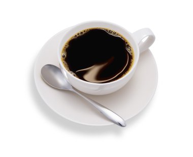 kahve, beyaz izole Üstten Görünüm