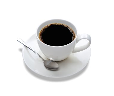 kahve, beyaz izole Üstten Görünüm