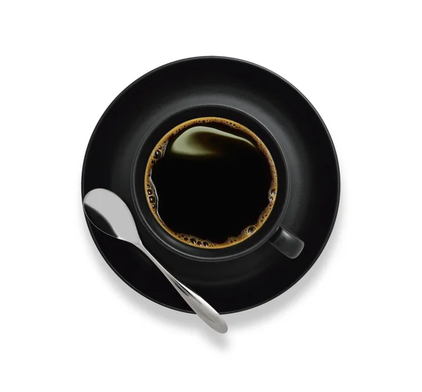 コーヒーのカップの平面図、白で隔離 — ストック写真