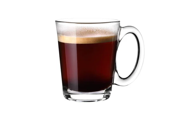 Glas Kopp Espresso Kaffe Isolerad Vit Bakgrund — Stockfoto