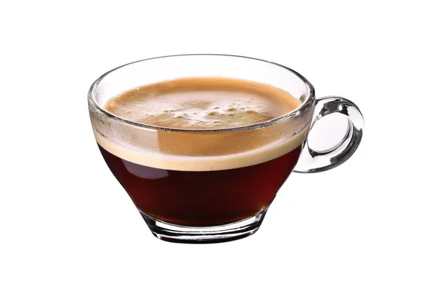 Glas Kopp Espresso Kaffe Isolerad Vit Bakgrund — Stockfoto