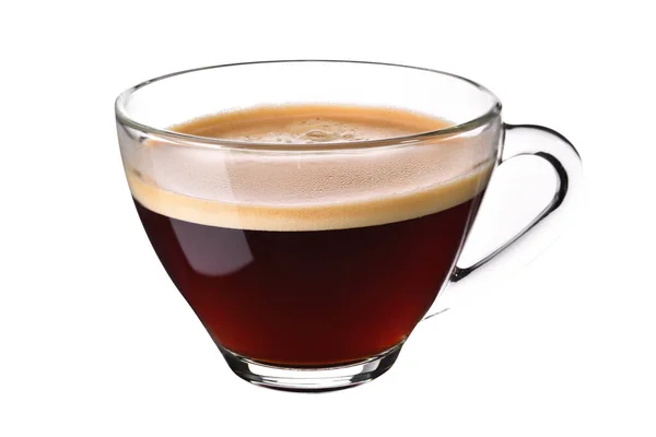 Glas Kopp Espresso Kaffe Isolerad Vit Bakgrund — Stockfoto