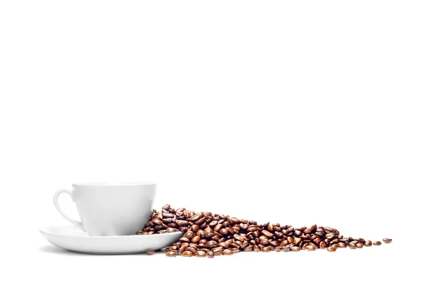 Cup of coffee and coffee beans — Stock Photo, Image